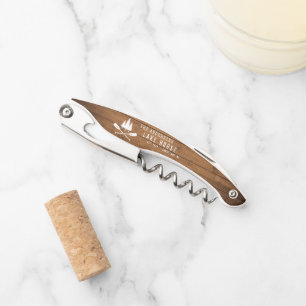 Tire-bouchon Rustic Lake House Bateau Arbres Bois Imprimer