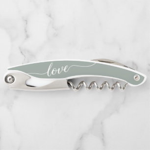 Tire-bouchon Sage Green Amour Merci Mariage Faveur