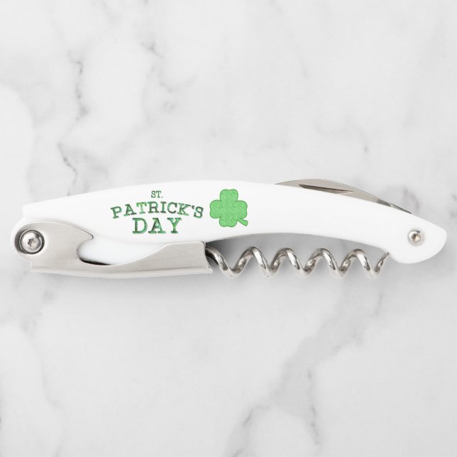 Tire-bouchon Saint Patrick Jour Texte Et Clover (Devant)
