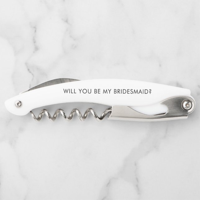 Tire-bouchon Script moderne Bridesmaid Proposition Cadeau Bride (Dos)