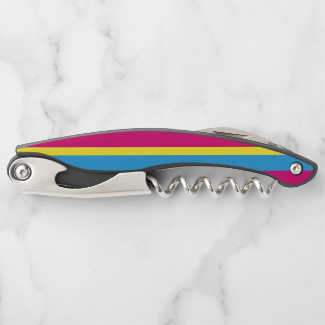 Tire-bouchon SlipperyJoe pansexuel drapeau de la fierté rose am (Devant)