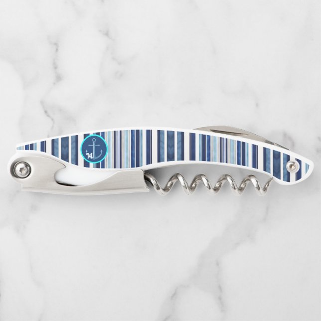 Tire-bouchon Summer Navy Blue Popular Boat Stripes Collection (Devant)