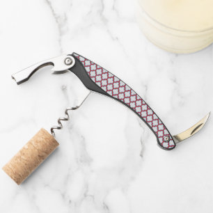 Tire-bouchon Trellis blanc et rouge, treillis, Quatrefoil