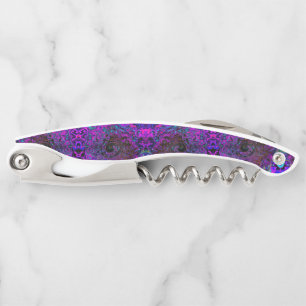 Tire-bouchon Trippy Black et Magenta Retro Liquid Swirl