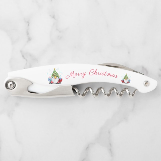 Tire-bouchon Vis à vis de Noël de Gnome Waiter (Devant)