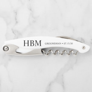 Tire-bouchon Vis à vis de serveur personnalisé Groomsman