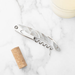 Tire-bouchon Vis-bouchon minimaliste du Marbre blanc Wave Waite
