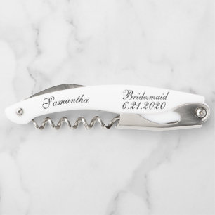 Tire-bouchon Vis-bouchons Mariage noir blanc Bridesmaid
