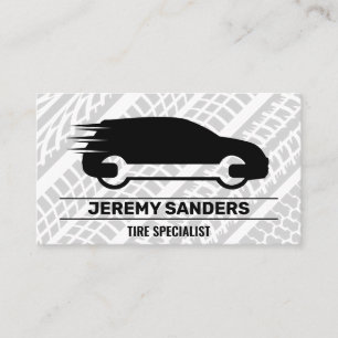 Tire Marks   Auto Wrench Logo Business Card