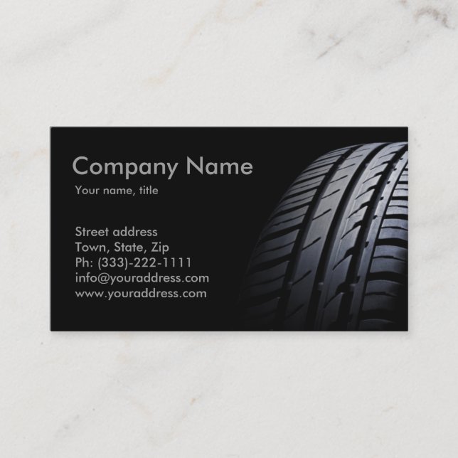 Tire mounting and balancing business card (Front)