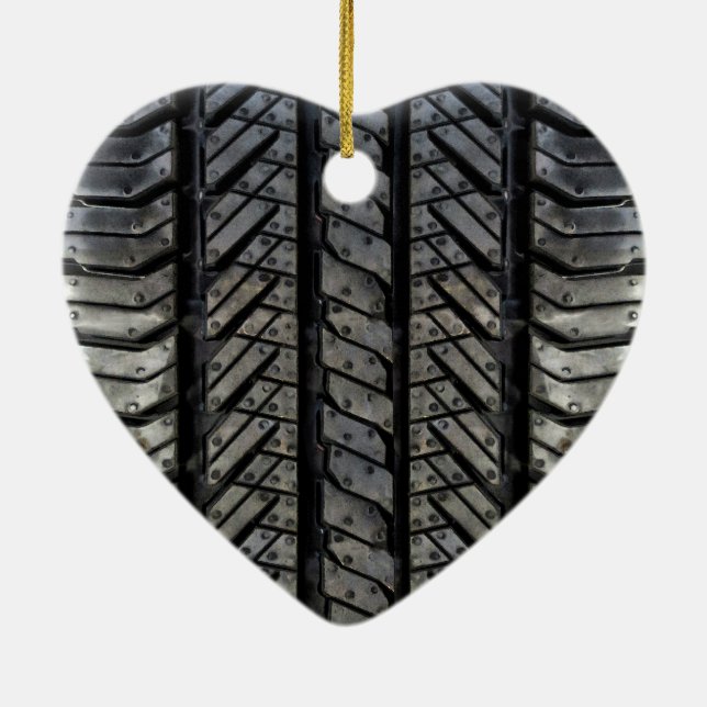 Tire Rubber Automotive Texture Decor Ceramic Ornament (Back)