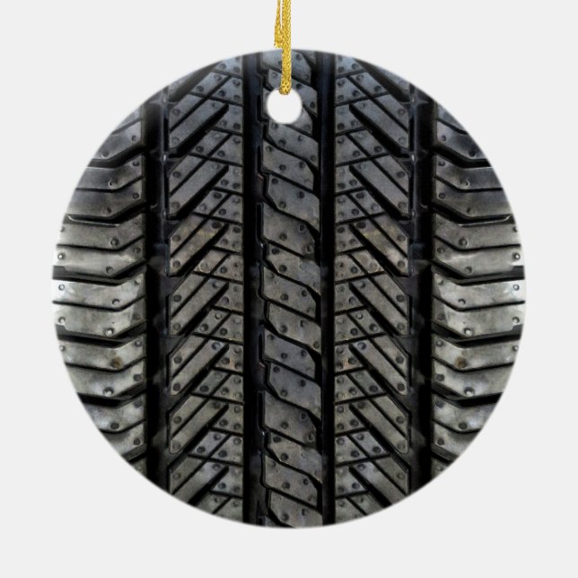 Tire Rubber Automotive Texture Decor Ceramic Ornament (Back)