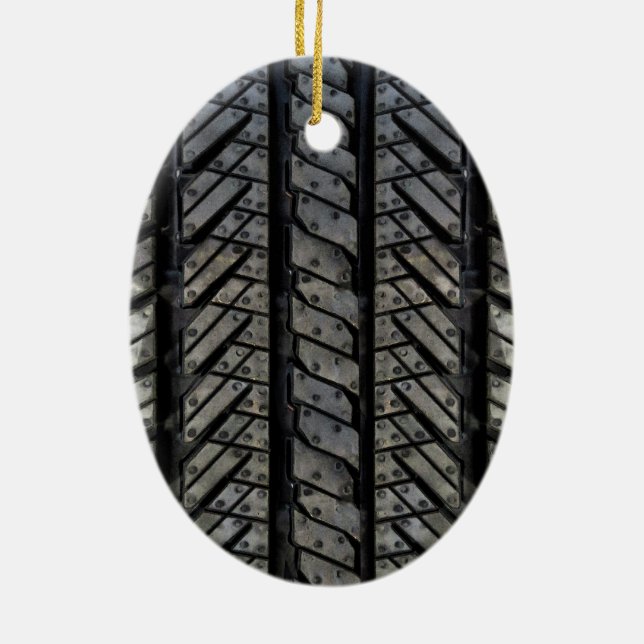 Tire Rubber Automotive Texture Decor Ceramic Ornament (Back)