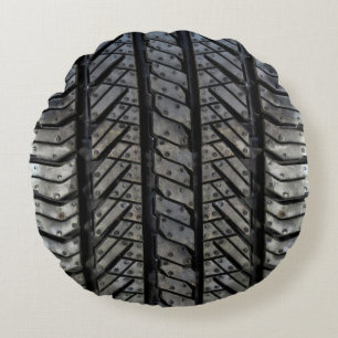 Tire Rubber Automotive Texture Round Pillow