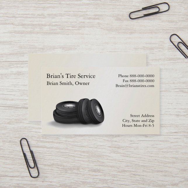 Tire Sales Business Card (Front/Back In Situ)