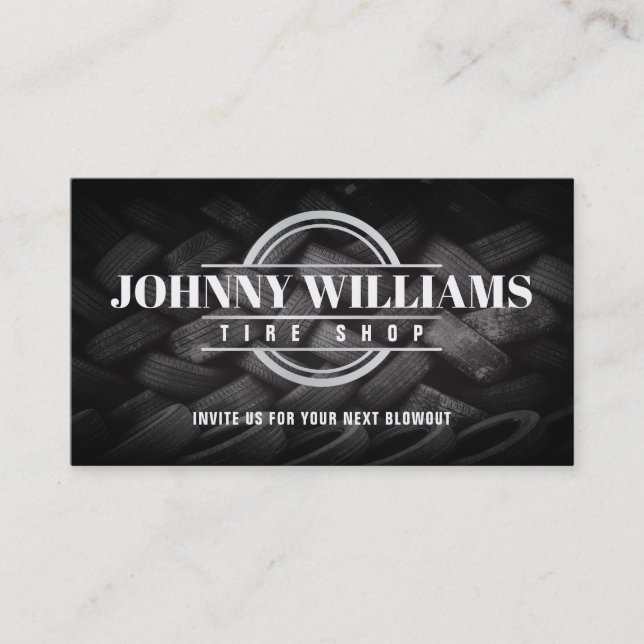 Tire Shop Slogans Business Cards (Front)
