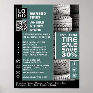 Tire Stack Design, Tire/Tyre Specialist Shop Poster