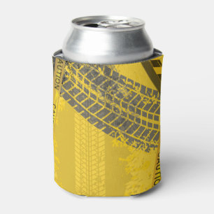 Tire track trace yellow black caution can cooler