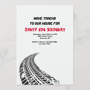 Tire Tracks Invitation