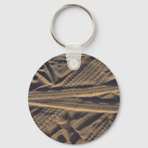 Tire tracks keychain