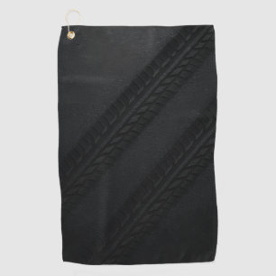 Tire Tracks on Asphalt Grunge Texture – Industrial Golf Towel