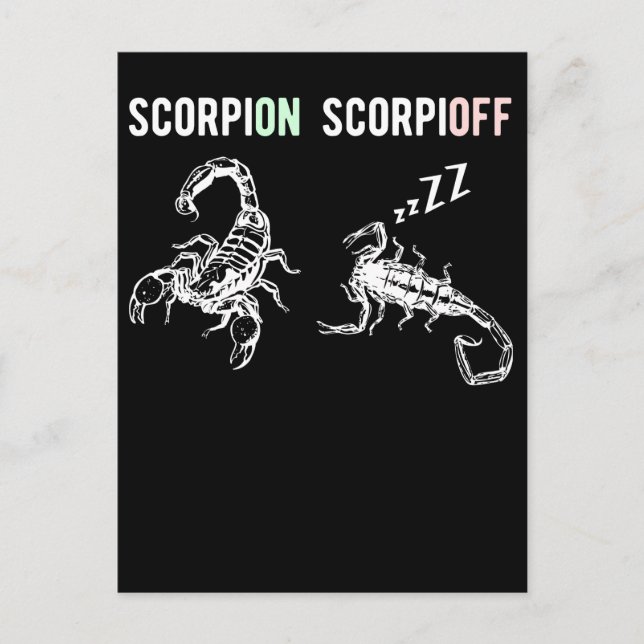 Tired Animal Pun Sleeping Scorpion Postcard (Front)