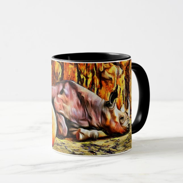 Tired Baby Rhino Coffee Mug  (Front Right)