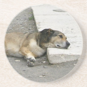 Tired Dog coaster, customizable Coaster