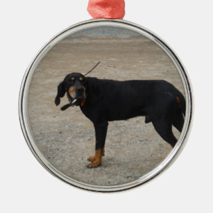 Tired Hunting Dog Metal Ornament
