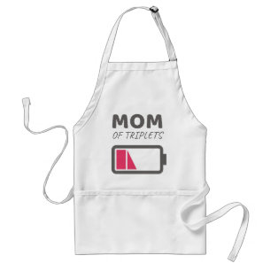 Tired Mom Mom of Triplets Mothers Day Standard Apron