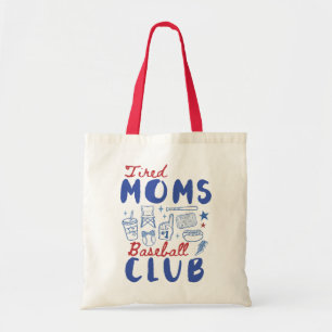 Tired Moms Baseball Club Retro Game Day Tote Bag