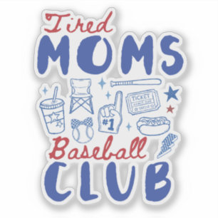 Tired Moms Baseball Club Retro Sports Game Day