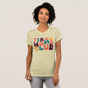 Tired Moms Club Groovy Retro Summer Vibes Beige T-Shirt
