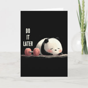 Tired Panda Gym – Cute Funny Workout Art Card