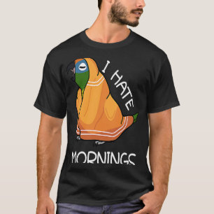 Tired Parrot Hates Mornings I Peach fronted Conure T-Shirt