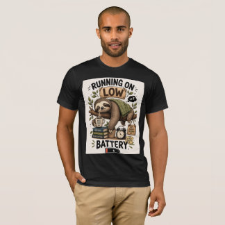 Tired Sloth Energy Loading Slow Life Cozy Animal T-Shirt