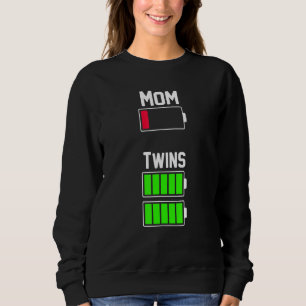 Tired Twin Mom Low Battery Mother's Day Sweatshirt