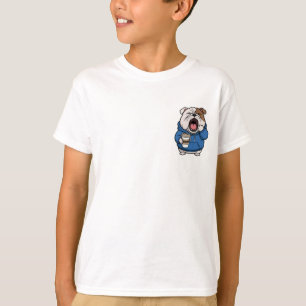 Tired Yawning Bulldog Coffee Hoodie Kids T-Shirt