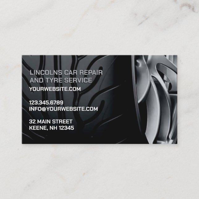 Tires Auto Repair Business Card (Front)