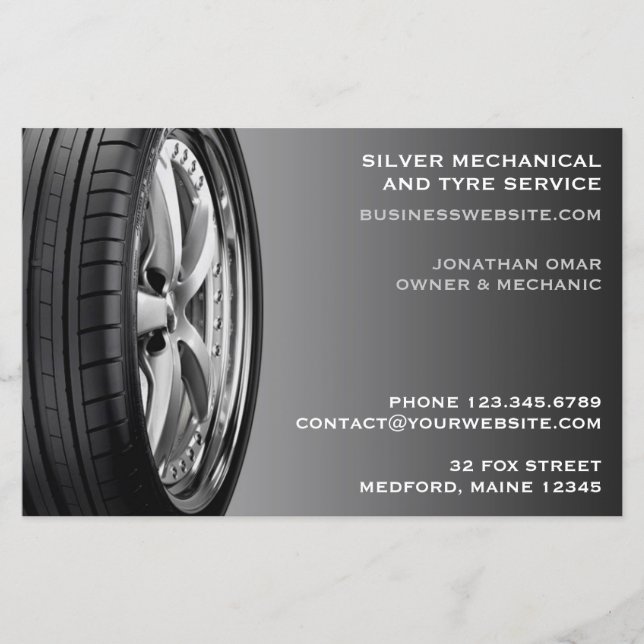 Tires Auto Repair  Flyer (Front)
