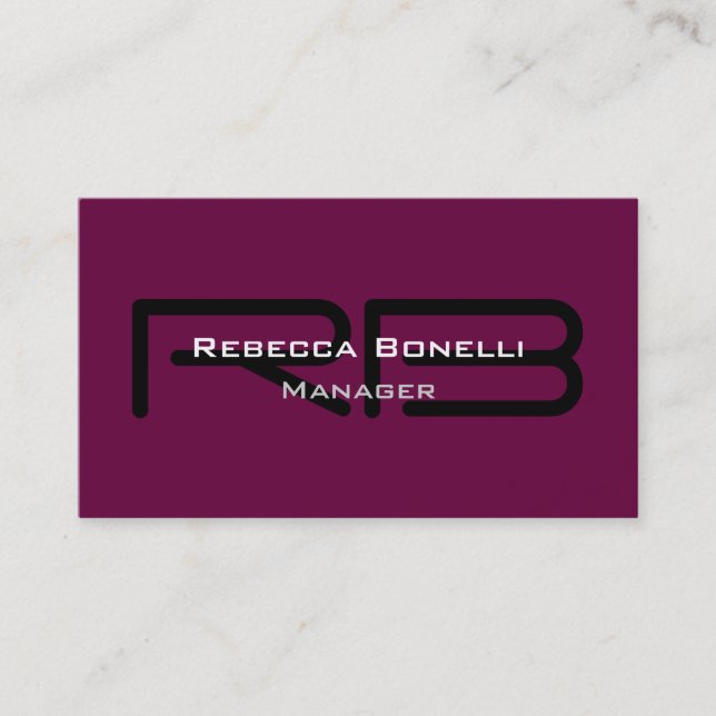 Tirian violet noir Monogramme Manager Carte de vis (Devant)