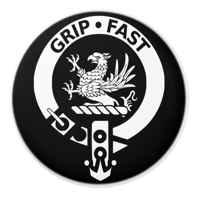 Tiroirs à poignées au blason du Clan Leslie (Devant)