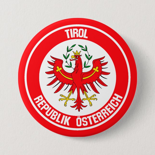 Tirol Round Emblem 3 Inch Round Button (Front)