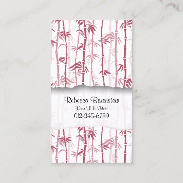 Tirs en bambou Carte de visite de la nature (Devant)