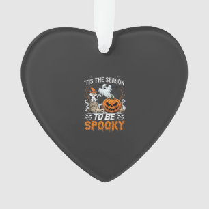 Tis Season Be Spooky Halloween Pumpkin Ghost Ornament