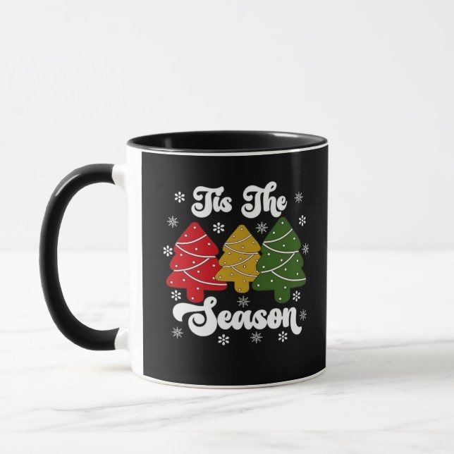 Tis Season Christmas Tree Debbie Cool Unique Mug (Left)