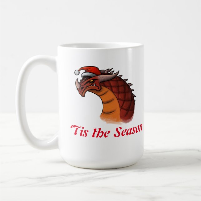 ‘Tis Season Dragon Christmas Coffee Mug (Gauche)