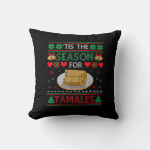 Tis Season For Tamales Funny Christmas Food Throw Pillow