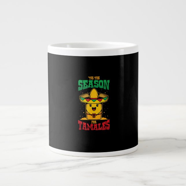Tis Season For Tamales Mexican Christmas Holiday Large Coffee Mug (Front)