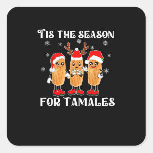 Tis Season For Tamales Mexican Christmas Modern Square Sticker